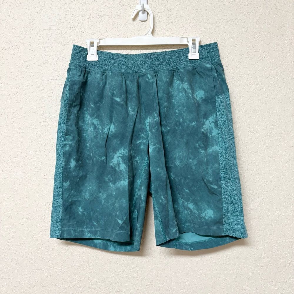 Lululemon T.H.E. Shorts 9.5" H2O Aqua Blue Tie Dye Lined Size L
